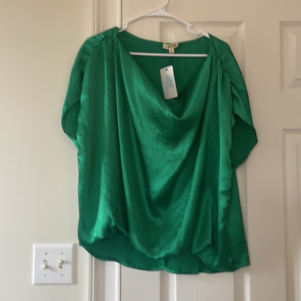 Cowl Shine Blouse - NWT - Blue Door Boutique